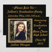 Partie de faire-part d'obtention du diplôme (Devant / Derrière)