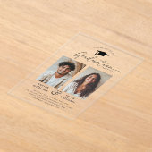 Partie de graduation conjointe 2 Invitation photo (Poser)