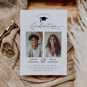 Partie de graduation conjointe 2 Invitation photo