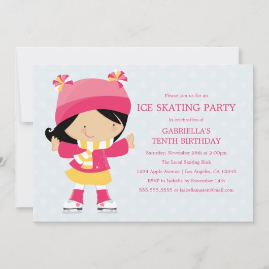 Partie de patinage sur glace | Invitation de fête  (Devant)