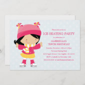 Partie de patinage sur glace | Invitation de fête  (Devant / Derrière)