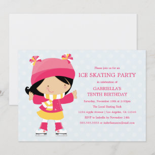Partie de patinage sur glace   Invitation de fête 