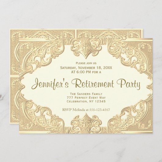 Partie de retraite | Modern Elegance Invitation (Devant / Derrière)