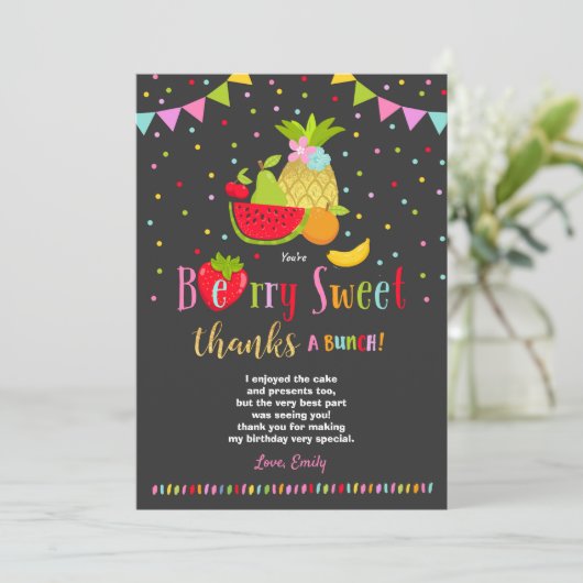 Partie de Two-tti Frutti de carte de remerciements (Debout devant)