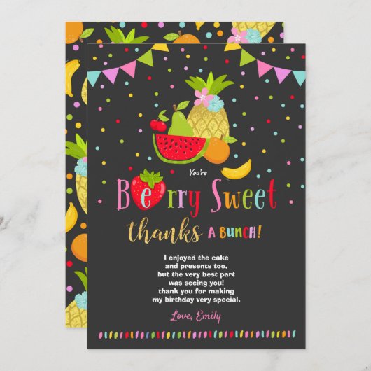 Partie de Two-tti Frutti de carte de remerciements (Devant / Derrière)