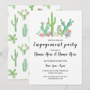 Partie d'engagement Cactus Cactus Invitation d'aqu
