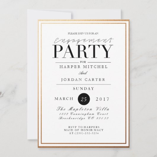 Partie d'engagement chic et formel | Invitation Go (Devant)