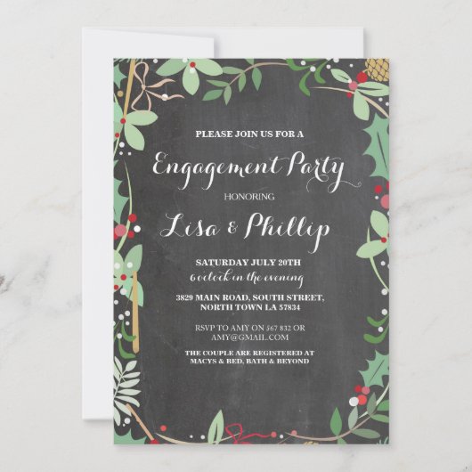 Partie d'engagement Rustic Shower Invitation de la (Devant)