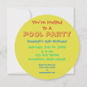 Partie du pool | Invitation à la balle de plage (Dos)