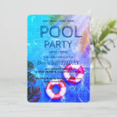 Partie du pool | Nage Invitation d'anniversaire (Debout devant)