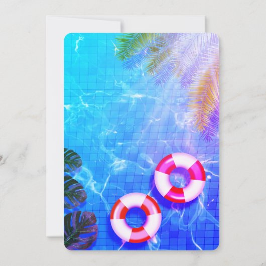 Partie du pool | Nage Invitation d'anniversaire (Dos)
