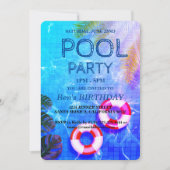 Partie du pool | Nage Invitation d'anniversaire (Devant)