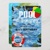 Partie du pool | Nage Invitation d'anniversaire (Devant / Derrière)