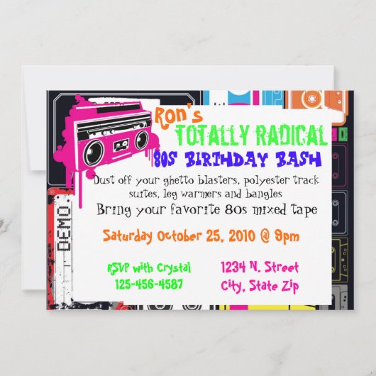 Partie invitation des années 80 (Devant)