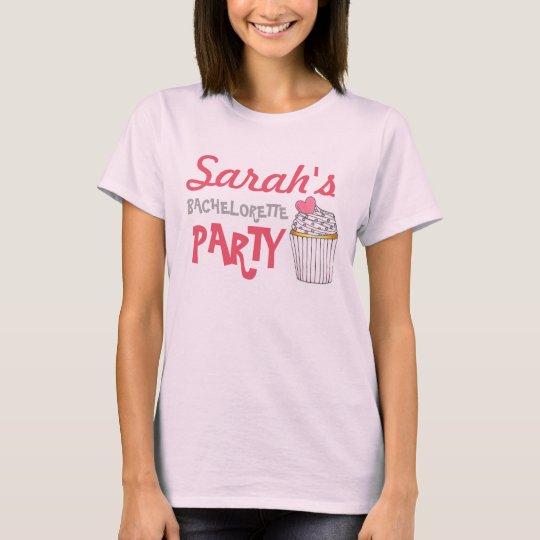 Partie rose de Bachelorette de petit gâteau de T-shirt