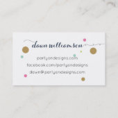 Partie sur le carte de visite de conceptions (Dos)