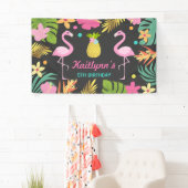 Partie tropicale de Flamant rose de bannière de (En situation)