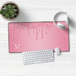 Parties scintillant à gouttes rose vif pour filles<br><div class="desc">Girly Blush Pink Sparkle Parties scintillant Drips Monogram Souse Pad Desk Mat avec nos gouttes de parties scintillant tendance en or rose-rose sur un arrière - plan rose sucré. Veuillez nous contacter à cedarandstring@gmail.com si vous avez besoin d'aide pour la conception ou les produits correspondants.</div>