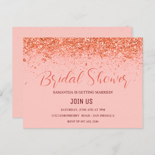 Parties scintillant abstraite - invitation à la do (Devant / Derrière)