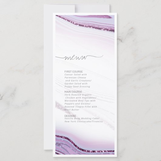 Parties scintillant Abstraite Strata Mariage Menu (Dos)