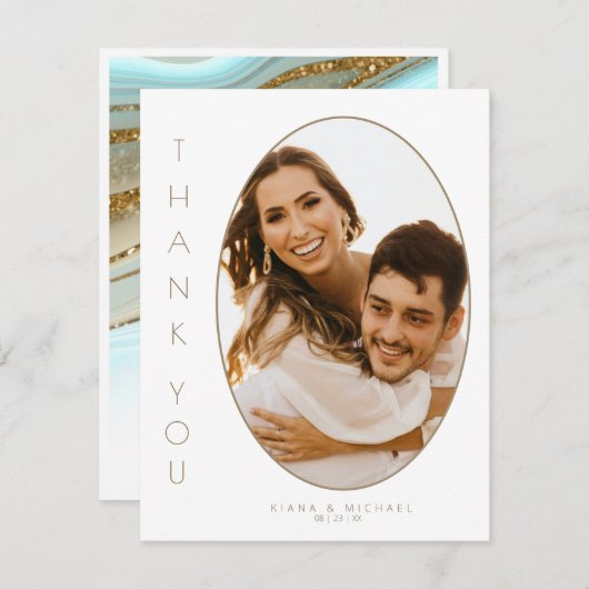 Parties scintillant Abstraite Strata Mariage Merci (Devant / Derrière)