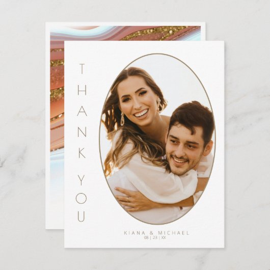 Parties scintillant Abstraite Strata Mariage Merci (Devant / Derrière)