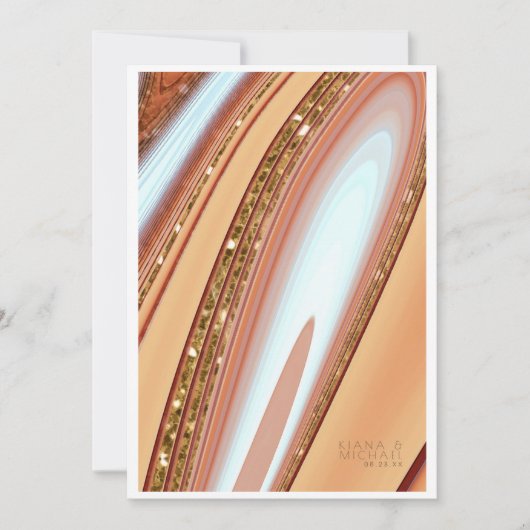 Parties scintillant Abstraite Strata Menu Mariage  (Devant)