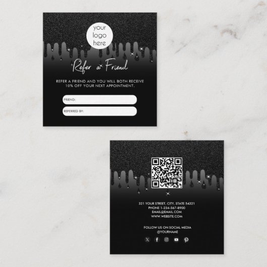 Parties scintillant Affaires Référer Une Carte De (Devant / Derrière)