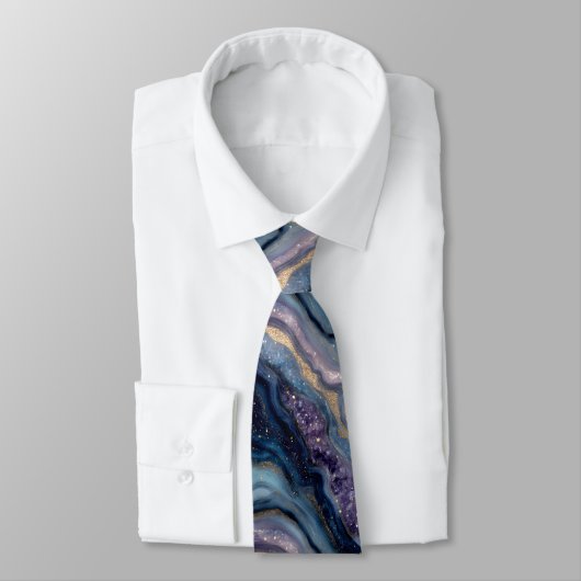 Parties scintillant Agate bleu violet Cravate (Attaché)