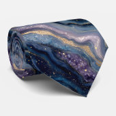 Parties scintillant Agate bleu violet Cravate (Roulé)