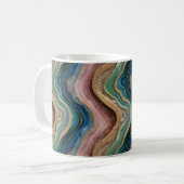 Parties scintillant Agate Rose Turquoise café Mug (Devant gauche)