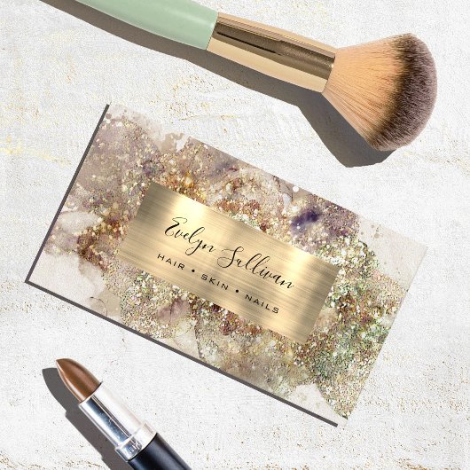 Parties scintillant aquarelle et Carte de visite d