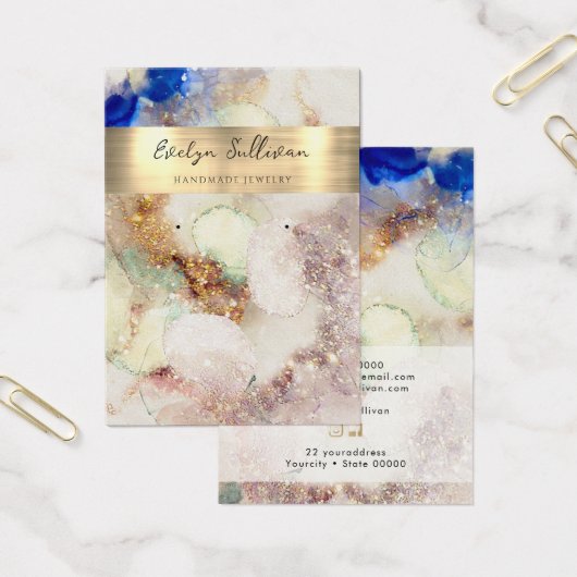 Parties scintillant aquarelle feuille or bijoux ca (Bureau)