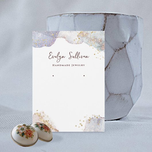 Parties scintillant aquarelle formes bijoux carte 