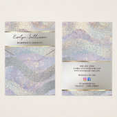 Parties scintillant aquarelle ondes collier carte  (Devant & derrière)