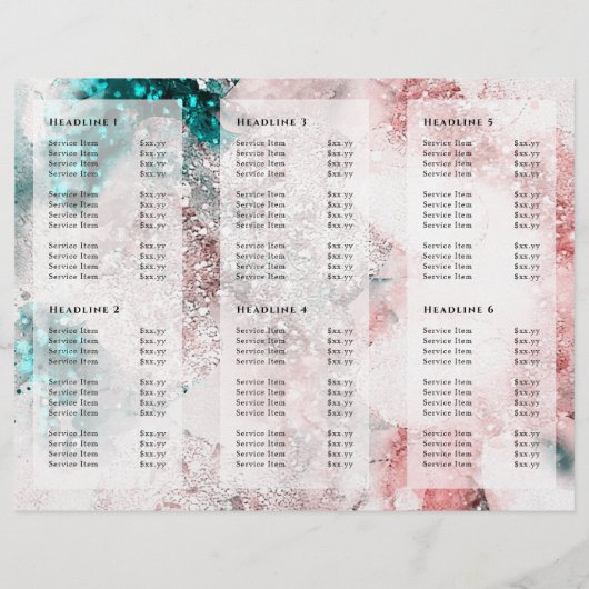 Parties scintillant aquarelle rose feuille or broc (Dos)