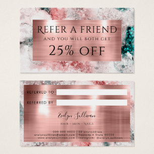 Parties scintillant aquarelle rose feuille or cart