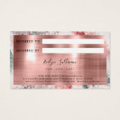 Parties scintillant aquarelle rose feuille or cart (Dos)