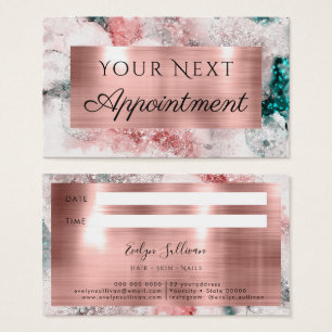 Parties scintillant aquarelle rose feuille or cart