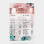 Parties scintillant Aquarelle Rose Gold Foil Tarif (Recto)