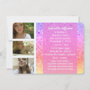 Parties scintillant Arc-en-ciel : Invitation de la