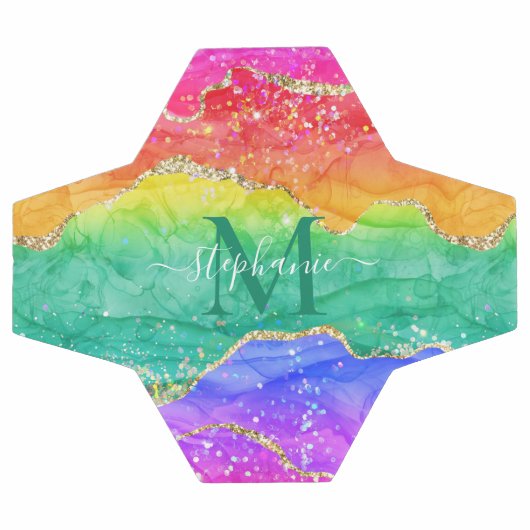 Parties scintillant arc-en-ciel Monogramme d'âge o (Plat)