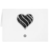 Parties scintillant Argent Black Heart Table Place (Dos Horizontal)