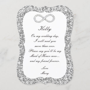 Parties scintillant Argent Diamant Infinity Carte 