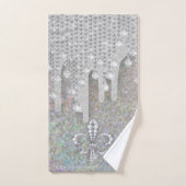 Parties scintillant Argent Et Diamants Sur Parties (Serviette à main)