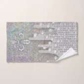 Parties scintillant Argent Et Diamants Sur Parties (Serviette à main)