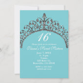 Parties scintillant Argent Faux Tiara Invitations (Devant)