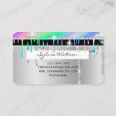 Parties scintillant argent gouttes Carte de crédit (Dos)