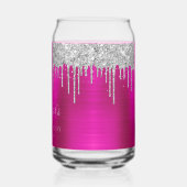 Parties scintillant argent gouttes rose chaud 21e  (Gauche)