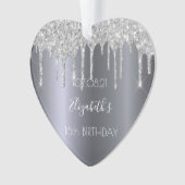 Parties scintillant argent gouttes Sweet 16 (devant)